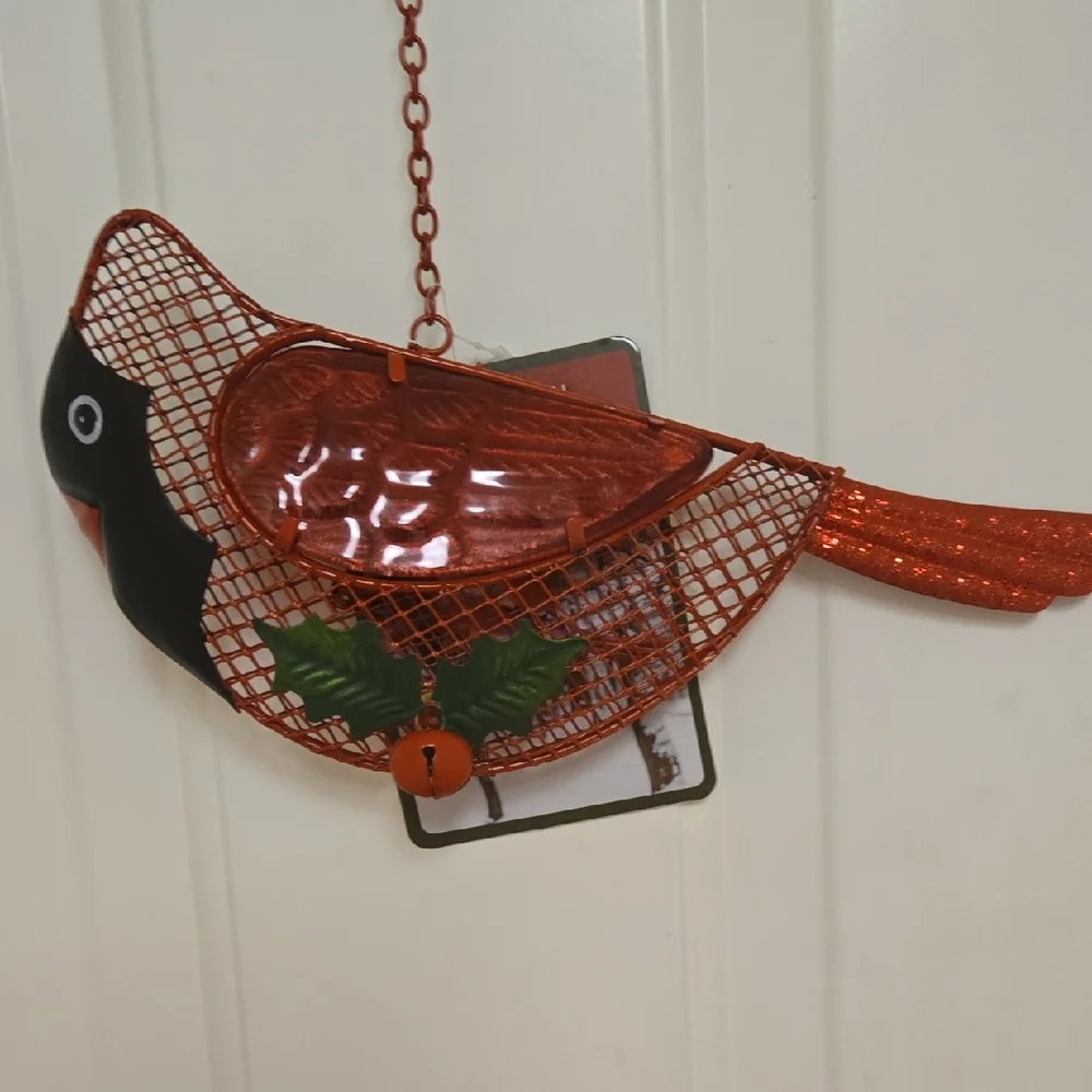 Red and Black Bird Feeder